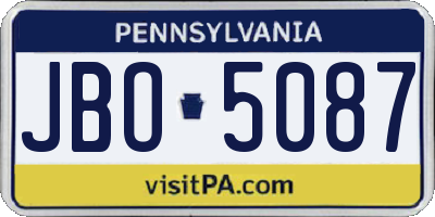 PA license plate JBO5087