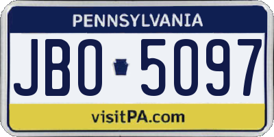 PA license plate JBO5097