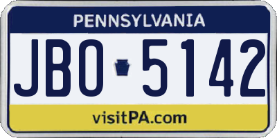 PA license plate JBO5142