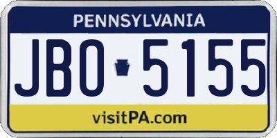 PA license plate JBO5155