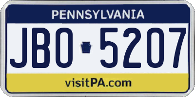 PA license plate JBO5207