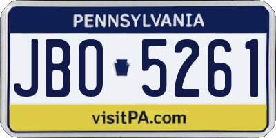 PA license plate JBO5261
