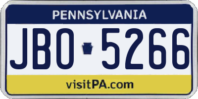 PA license plate JBO5266