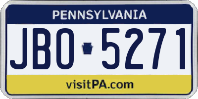 PA license plate JBO5271