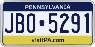 PA license plate JBO5291