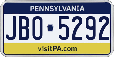 PA license plate JBO5292