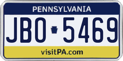 PA license plate JBO5469
