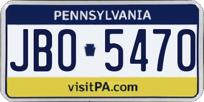 PA license plate JBO5470