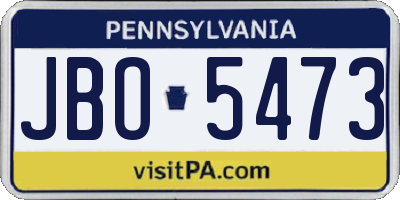 PA license plate JBO5473