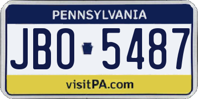 PA license plate JBO5487