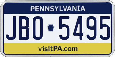 PA license plate JBO5495