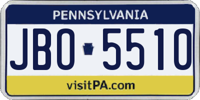 PA license plate JBO5510