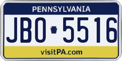 PA license plate JBO5516