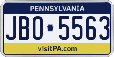 PA license plate JBO5563