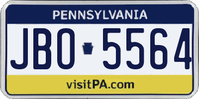 PA license plate JBO5564