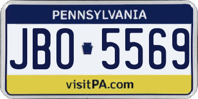 PA license plate JBO5569