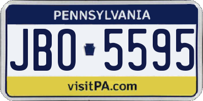 PA license plate JBO5595