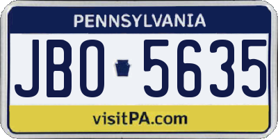 PA license plate JBO5635