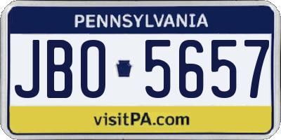 PA license plate JBO5657