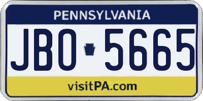 PA license plate JBO5665