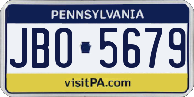 PA license plate JBO5679