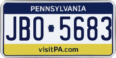 PA license plate JBO5683