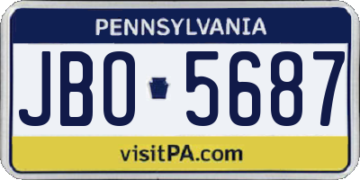 PA license plate JBO5687