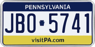 PA license plate JBO5741