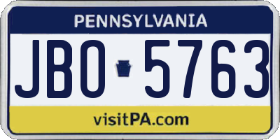 PA license plate JBO5763