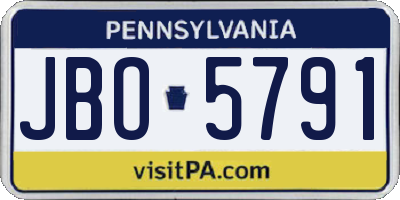 PA license plate JBO5791
