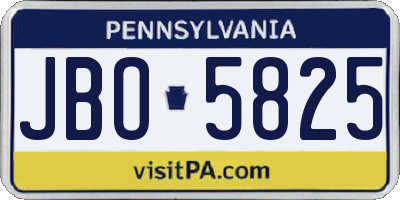 PA license plate JBO5825