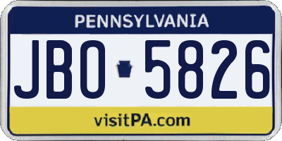 PA license plate JBO5826