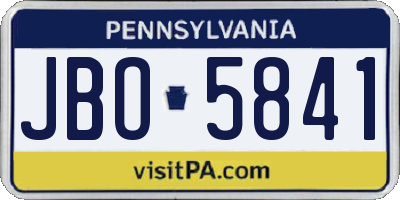 PA license plate JBO5841