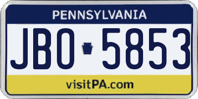 PA license plate JBO5853