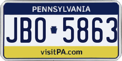 PA license plate JBO5863