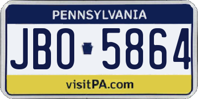 PA license plate JBO5864