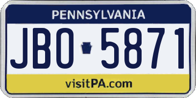 PA license plate JBO5871