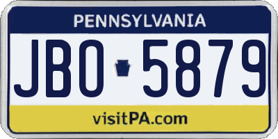 PA license plate JBO5879