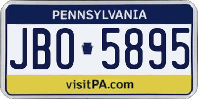 PA license plate JBO5895