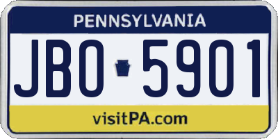 PA license plate JBO5901