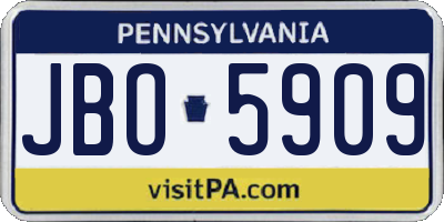 PA license plate JBO5909