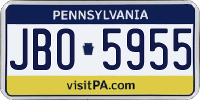 PA license plate JBO5955