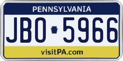 PA license plate JBO5966