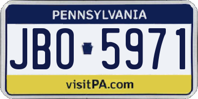 PA license plate JBO5971