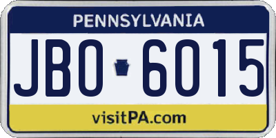 PA license plate JBO6015