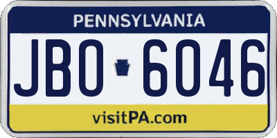 PA license plate JBO6046