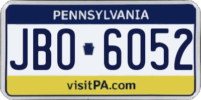 PA license plate JBO6052