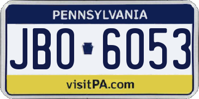 PA license plate JBO6053