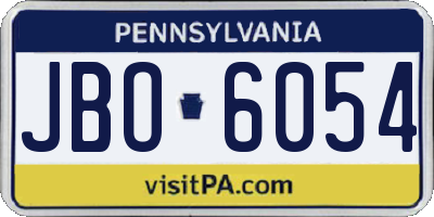 PA license plate JBO6054