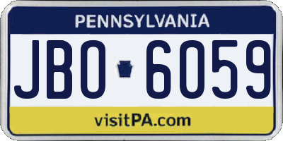 PA license plate JBO6059